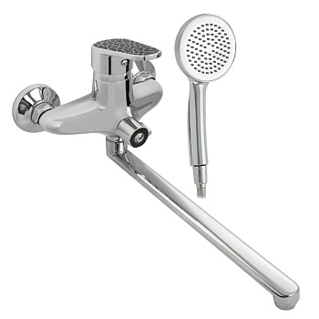 Смеситель БРИМИКС в ванную, шаровый 3370 ручка с черной мозаикой